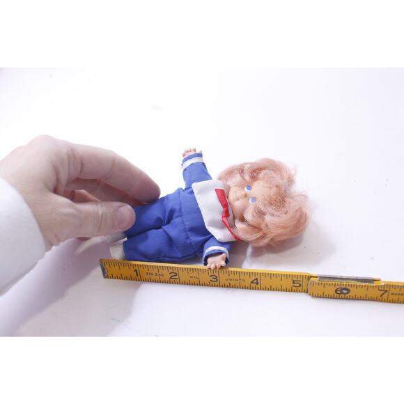 Meritus, Teeny Beans Baby Beans, Sailor Doll, Blue-White Costume, Tiny Toy - Picture 2 of 2